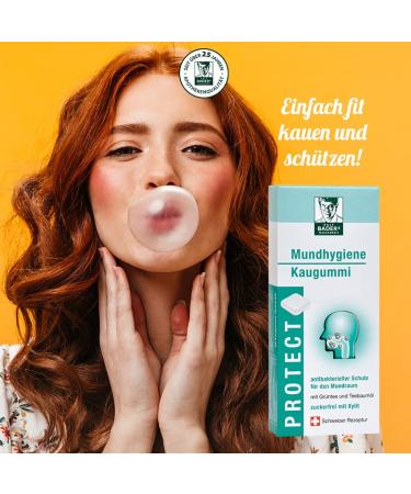 Baders Protect Oral Hygiene Chewing Gum | Antibacterial Tea Tree Oil Green Tea & Xylitol | 3x20 Squares - International Shipping Available! - Buy Online on GoSupps.com