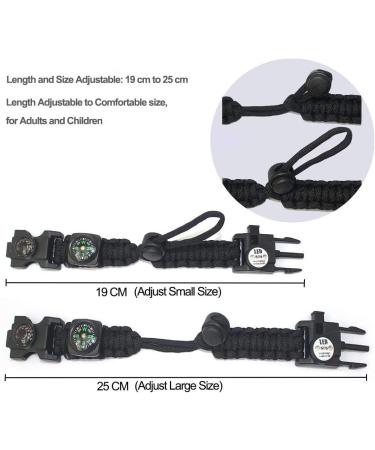 Ultimate Paracord Survival Bracelet Kit for Men - Orange | Flint Compass Thermometer LED Light & Multi-Tool | Perfect for Outdoor Adventures - Buy Online on GoSupps.com