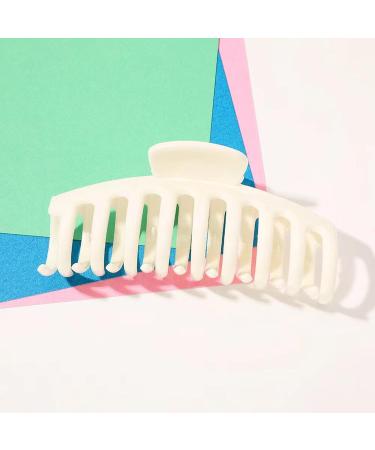 8 Pack Cream Hair Claw Clips - Matte Beige Hair Clamps for Thin Thick Hair, Strong Hold Jaw Clip - Christmas Hair Accessories Gift - Mother's Day - White - Buy Online on GoSupps.com