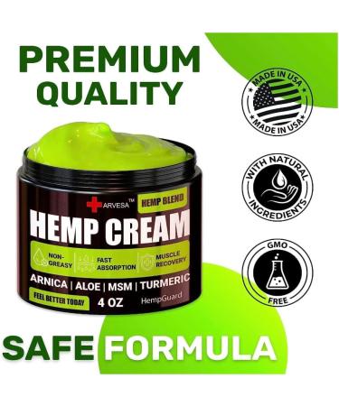 Generic Natural Hemp Cream for Muscles Joints Back Knees Neck Fingers Elbows - High Strength Hemp Oil Extract with Arnica Emu Oil Turmeric - Made in The USA - Buy Online on GoSupps.com
