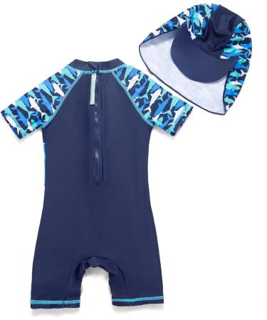 Bonverano Baby Boys Swimsuit | UPF 50+ Sun Protection | 6-9 Months | Surf Shark Design - Buy Online on GoSupps.com