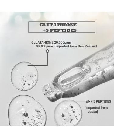 Glutathione Serum with 5+ Peptides - Brightening Anti-Hyperpigmentation Face Serum - 20 000ppm for Dark Spots & Aging Signs - Niacinamide & Hyaluronic Acid - 5 Serums in 1 - Buy Online on GoSupps.com