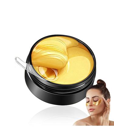 24k Gold Gel Collagen Under Eye Patches 30Pairs Under Eye Masks for Puffy Eyes Dark Circles and Wrinkles Hydrating Gold Eye Pads Anti-Aging Hyaluronic Acid Moisturiser for Under Eye Wrinkles