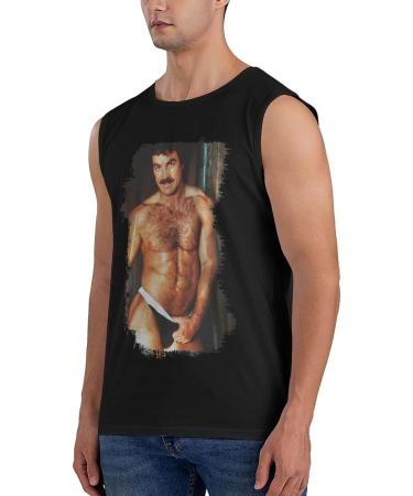 Tom Selleck Tank Top - Men's Round Neck Sleeveless Fitness Vest - X-Large - Buy Online on GoSupps.com
