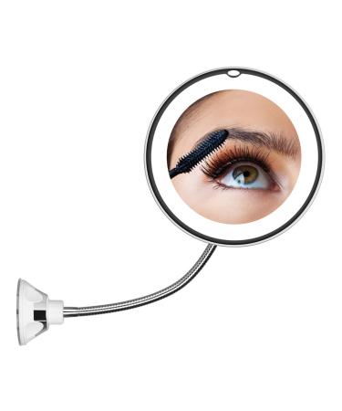 10X Makeup Mirror Magnifying Mirror with Light LED Lighted Makeup Mirror Makeup Mirror with Lights Vanity Mirror with Lights 360 Degree Rotatable Mirror with Lights with Strong Suction Cup