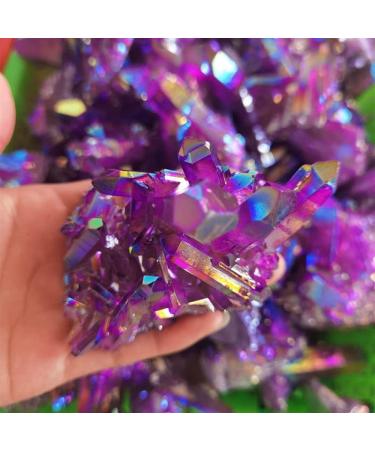 Natural Magic Natural Quartz Colour Crystal Cluster Specimen Home Display Decoration Electroplated Amethyst Stone Decor 1pcs ZJGIDTEM (Size : 40-50)