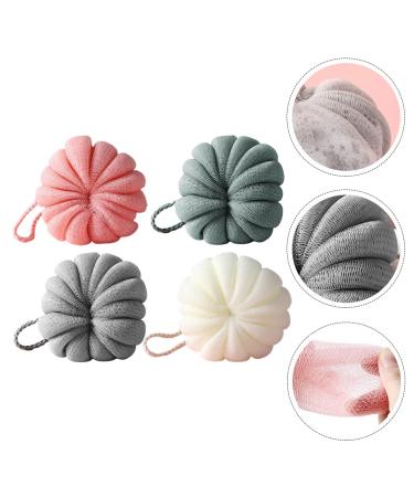 Beaupretty 4PCS Pumpkin Bath Shower Loofah Sponge Set for Exfoliating | Mesh Pouf Shower Ball for Men & Women - Buy Online on GoSupps.com