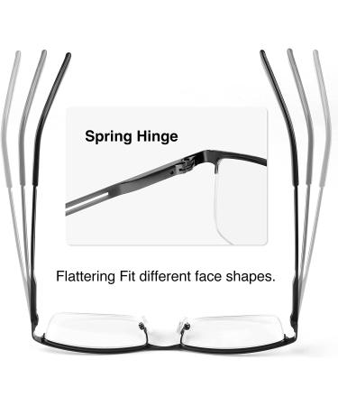 Efe 4 Pack Reading Glasses for Women - High Quality Black Matte Rectangular Readers with Spring Hinges | Comfortable Vintage Style Eyewear for Men - Buy Online on GoSupps.com