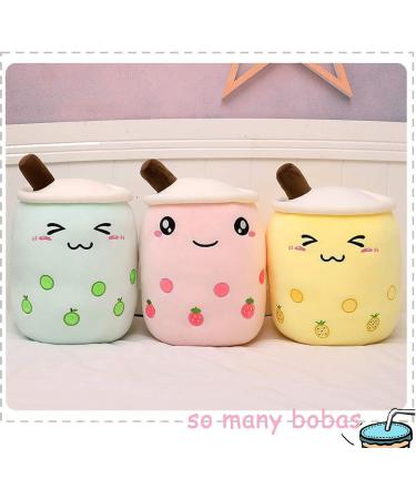 AMOZO Cute Cartoon Boba Milk Tea Plush Doll - Giant Bubble Stuffed Tea Cup Pillow (Green 24cm) - Buy Online on GoSupps.com
