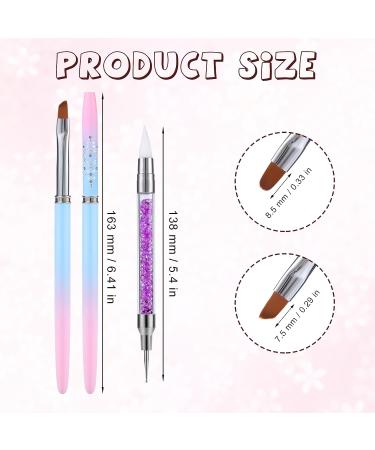 3pcs Manicure Clean up Brush Set - Round Point Drill Pen, Angle Tip Silicone Drawing Tools - Nail Design Painting Kit - Buy Online on GoSupps.com