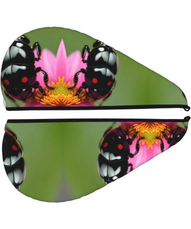 Colorful Ladybird Coral Velvet Hair Drying Cap | Quick-Dry Hair Towel Wrap for Women & Men - Perfect for Travel & Home - Buy Online on GoSupps.com