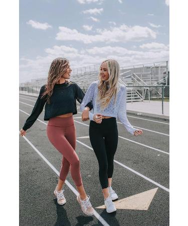 Womens High Waisted Tummy Control Fleece Capri Leggings - Non See Through Yoga Pants - White - Large/X-Large - Buy Online on GoSupps.com