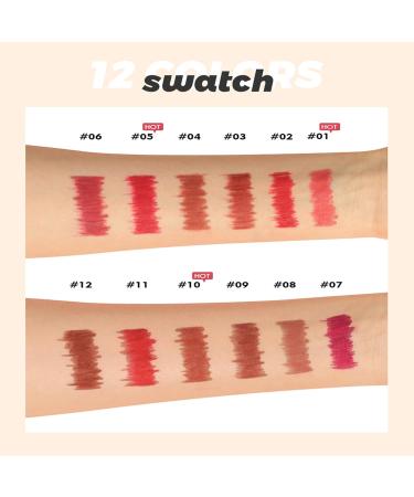 12 Colors Matte Lip Liner Pens Set - Moisturizing Long-Lasting & Non-Sticking Lip Makeup Pencils - Buy Online on GoSupps.com