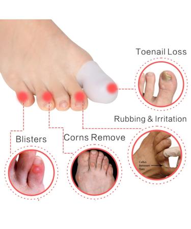 Gel Toe Caps Protectors - New Material for Toe Blisters, Corns, Hammer Toes, Ingrown Toenails, and More - 10 PCS for Big Toe - Pain Relief Solution - Buy Online on GoSupps.com
