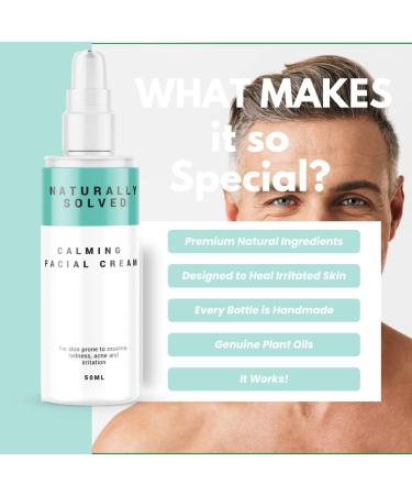 Calming Facial Moisturising Cream. For Rosacea Facial Redness Acne Dry Skin & Eczema 50 ml - Buy Online on GoSupps.com