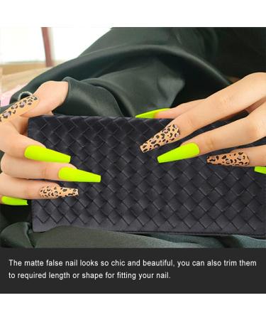 Dajidafu 1 Set French Tip Press on Nails Frosted Long Matte Fingernails Fashion Decals Wraps Full Cover Ballerina Salon - Buy Online on GoSupps.com