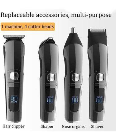 Hair Clippers for Men | 4-in-1 Beard & Grooming Trimmer | Cordless Rechargeable LED Display Wet & Dry Attachments - Buy Online on GoSupps.com