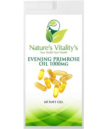 Nature's Vitality High Strength Evening Primrose Oil Capsules 1000mg - 60 Soft Gels - Buy Online on GoSupps.com