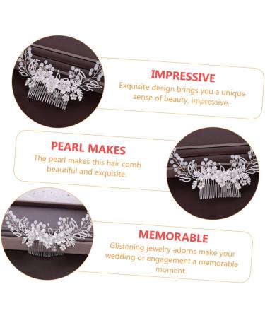 Beatifufu 1pc Flower Leaf Comb Hair Comb Alloy Hair Decor Fashion Hairpin Exquisite Headwear Handmade Hair Decor Hair Accessory - Buy Online on GoSupps.com