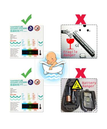 Safety Kids Bath Thermometer 2 Pack - Liquid Crystal Material, More Accurate Data, Easy to Use, Waterproof - Water Temperature Stickers - Buy Online on GoSupps.com