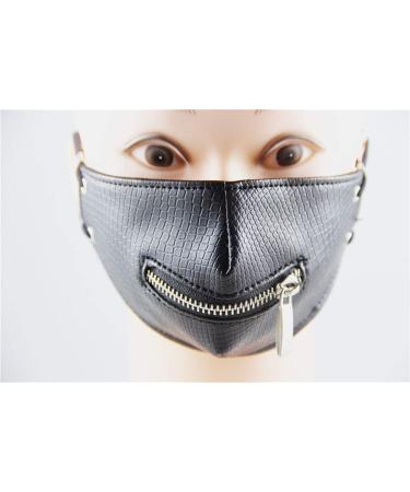 Buy KIPETTO Black Leather Zipper Half Face Punk Masks - Perfect for Rock Stage Cycling Cosplay & Christmas - International Shipping Available - Buy Online on GoSupps.com