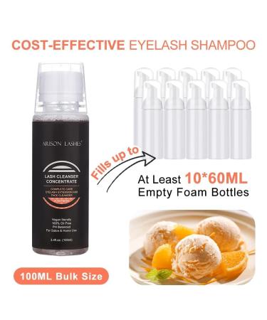Professional Eyelash Cleaning Concentrate 100ml | Natural Foaming Shampoo for Eyelash Extensions - ICE CREAM - Buy Online on GoSupps.com