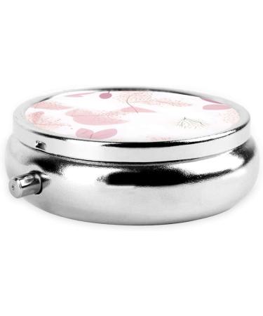 Hand-Painted Floral Line Pattern Round Pill Box | 3 Compartment Portable Organizer for Travel - Buy Online on GoSupps.com