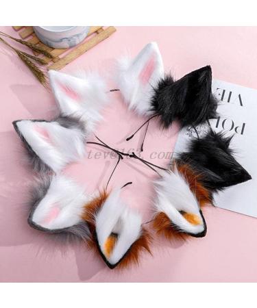 Furry Wolf Ears Fox Ears Cat Headband Lovely Plush Animal Hair Hoop Kawaii Anime Cosplay Headband Christmas Halloween (9) - Buy Online on GoSupps.com