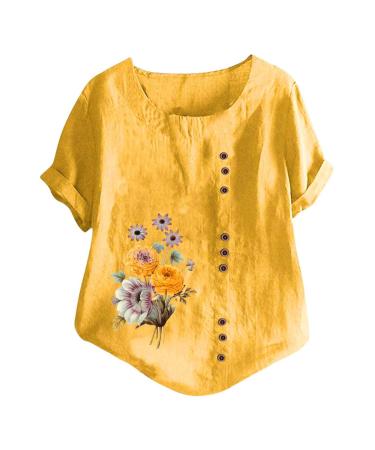 Genetic women T-shirt monochrome round-necked short summer shirt loose tops basic tops women tops women tshirt white with V neckline women shirt white yellow xl