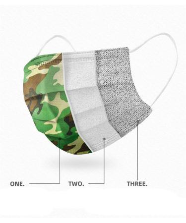 50Pcs 3-Ply Disposable Activated Carbon Face M sk with Elastic Earloop Bandanas for Adults unisex - Buy Online on GoSupps.com