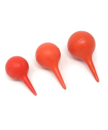 Honbay 3PCS Laboratory Tool Red Rubber Squeeze Bulb Ear Syringe Ball,30ml,60ml,90ml
