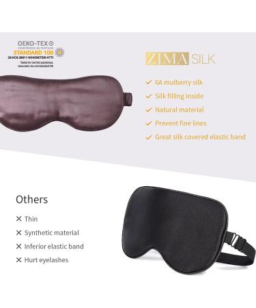 Zimasilk 100% Pure Mulberry Silk Sleeping Mask | 22 Momme Ultra-Soft & Comfortable | Gray-Purple | International Shipping - Buy Online on GoSupps.com