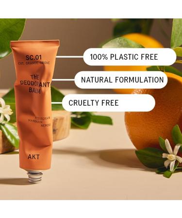 AKT Deodorant Balm - Award-Winning Multi-Use Natural Deodorant | SC.01 Orange Grove - Plastic-Free, Gender-Free, Aluminium-Free - 50ml - Buy Online on GoSupps.com