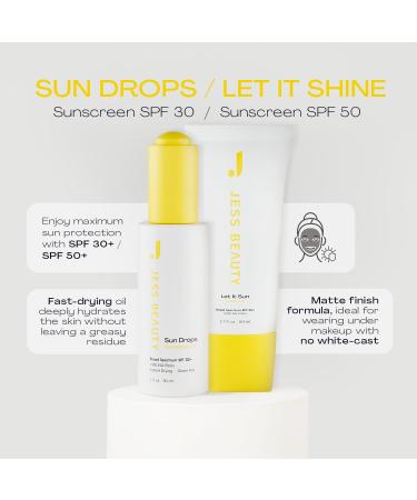 JESS BEAUTY | Sun Safe Face Sunscreen Set SPF 50+ & Sun Drops SPF 30+ | Best Skincare for Sun Protection - Buy Online on GoSupps.com