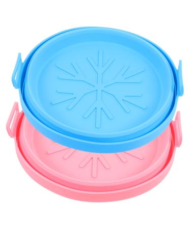 Alipis 2pcs Air Fryer Airfryer Silicone Bakeware Baking Reusable Liner Lining Silicone Pad Non Stick Light Grey 21.5X21.5cm