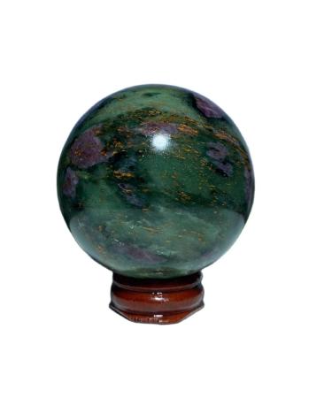 Natural Sphere Natural Gemstones Emeralds and Ruby Symbiotic Crystal Ball Hand Polished Spheres Quartz Decoration Gift 1pc (Color : 320-340g)