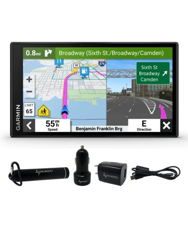 Garmin DriveSmart 66, 6-inch Car GPS Navigator with Bright, Crisp High-Res Maps and Voice Assist with Wearable4U Power Pack Bundle 6 inch
