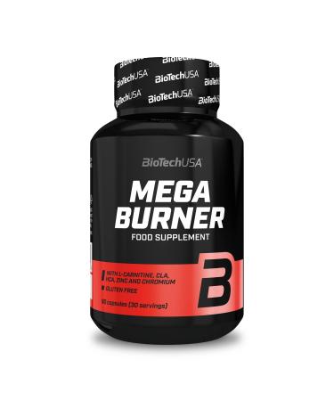 Biotechusa Mega Burner |Caffeine -free |With L-carnitine green tea and vitamins |With fiber chrome and inulin |For effective weight management 90 capsules