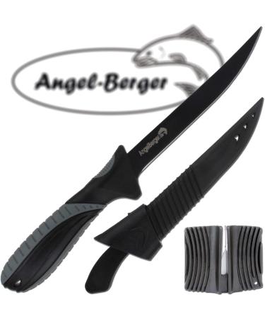 Angel-Berger Filleting Knife with Sharpener | Premium Coated Fishing & Fillet Knife for Perfect Cuts - Buy Online on GoSupps.com