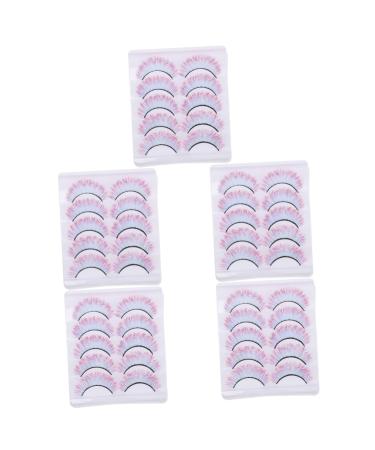 Angoily 25 Pairs Colored False Eyelashes Upper Lower A Madea Halloween Cosplay Lashes Halloween False Eyelashes Halloween Eyelashes Dramatic Multicolor Eyelash Box 3d Imitation