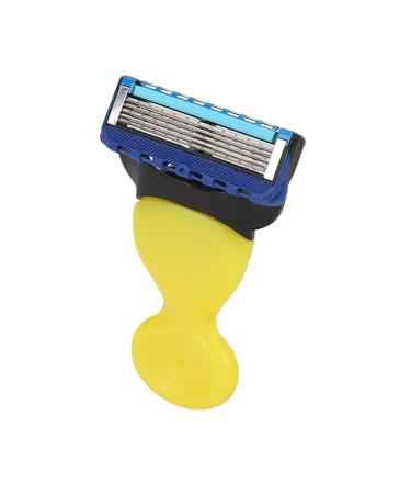 Manual razor razor with rotating blade head Removable button Razor Washing hair removal tool men's beard corded bare care rasier set at home (yellow)
