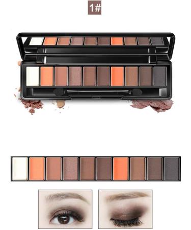 Clest F&H 10 Colors Eyeshadow Palette Pigmented Shades Makeup Palette Set Eye Makeup Matte Smoky Eyeshadow Colors for Long-Lasting Wear-1 - Buy Online on GoSupps.com