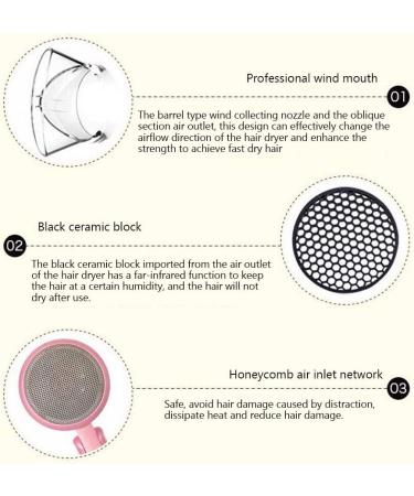 Folding Hair Dryer Professional Hair Dryer AC 1200W Negative Ionic Far Infrared Hairdryer with 2 Heat Cool Shot Setting for Home Portable Travel Fast Drying Hair Lightweight Quiet Blue Small Gift Pink - Buy Online on GoSupps.com