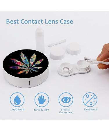 Psychedelic Weed Art Contact Lens Travel Kit | Portable Cute Box with Mirror for Daily Outdoor Use - Buy Online on GoSupps.com