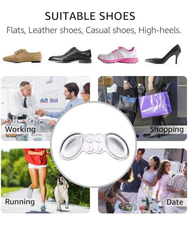 Soft Gel Heel Grips - Self-Adhesive Butterfly Cushion Pads Anti-Slip Inserts for Loose Shoes Protects Against Blisters & Calluses - 2 Pairs - Buy Online on GoSupps.com