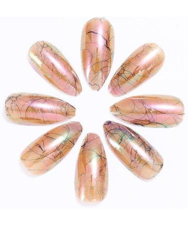 Coffin False Nails Short Fake Nails Pointed Ballerina Acrylic Press on Nails Full Cover Stick on Nails 24pcs for Women and Girls with solid glue nail lamp 1 count (Pack of 1) Yellow - Buy Online on GoSupps.com