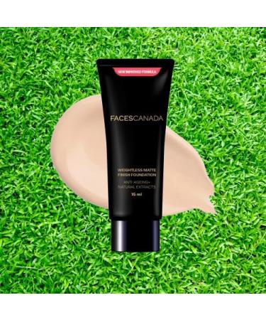 Weightless Matte Finish Foundation - Beige 15ml | Lightweight | Natural Finish | Anti-Ageing | Non-Clog Pores | Enriched With Olive Seed Oil Grape Extract Shea Butter