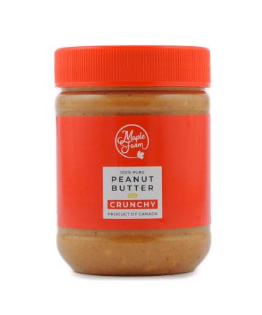 MapleFarm - 100% Pure Peanut Butter Crunchy 1 x 325g - Natural Protein Cream - Crunchy peanut butter