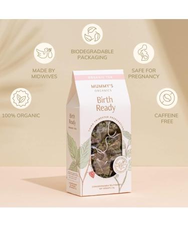 Birth Ready - Award Winning Organic Raspberry Leaf Tea With Peppermint | 15 Non GMO Biodegradable Teabags - Buy Online on GoSupps.com