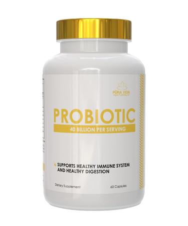 NutraForce Pura Vida Naturals Probiotics 40 Billion CFU Per Serving Supports Healthy Immune System & Digestion 60 Capsules